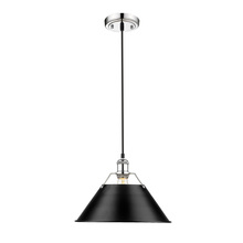  3306-L CH-BLK - Orwell CH Large Pendant - 14" in Chrome with Matte Black shade